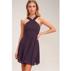 Forevermore Dusty Purple Skater Dress